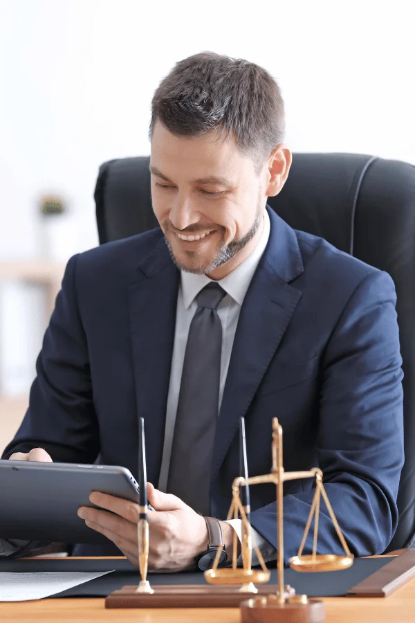 young male lawyer working